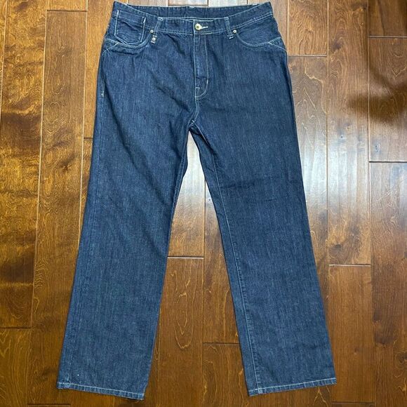 Enyce Vintage Y2K Embroidered Straight Leg Denim Blue Gold Jeans Men's 40 x 34 - Picture 2 of 11